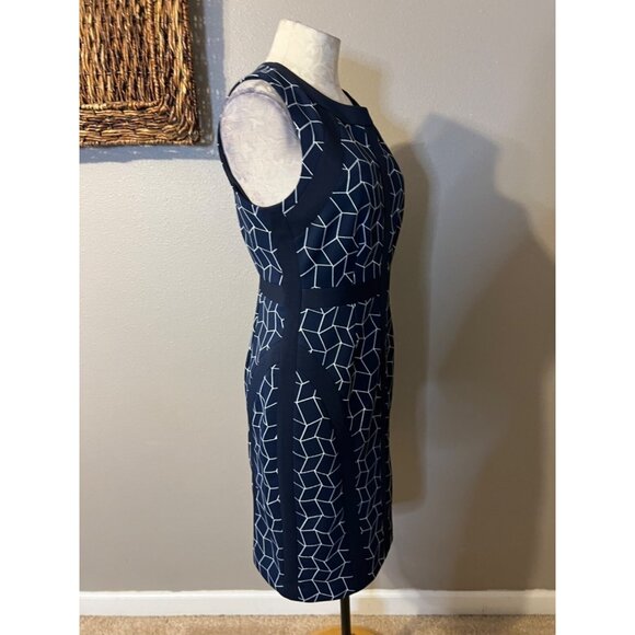 Donna Morgan Sheath Dress 10P 10 P Blue White Classic Career Church NWT NEW - Picture 9 of 9